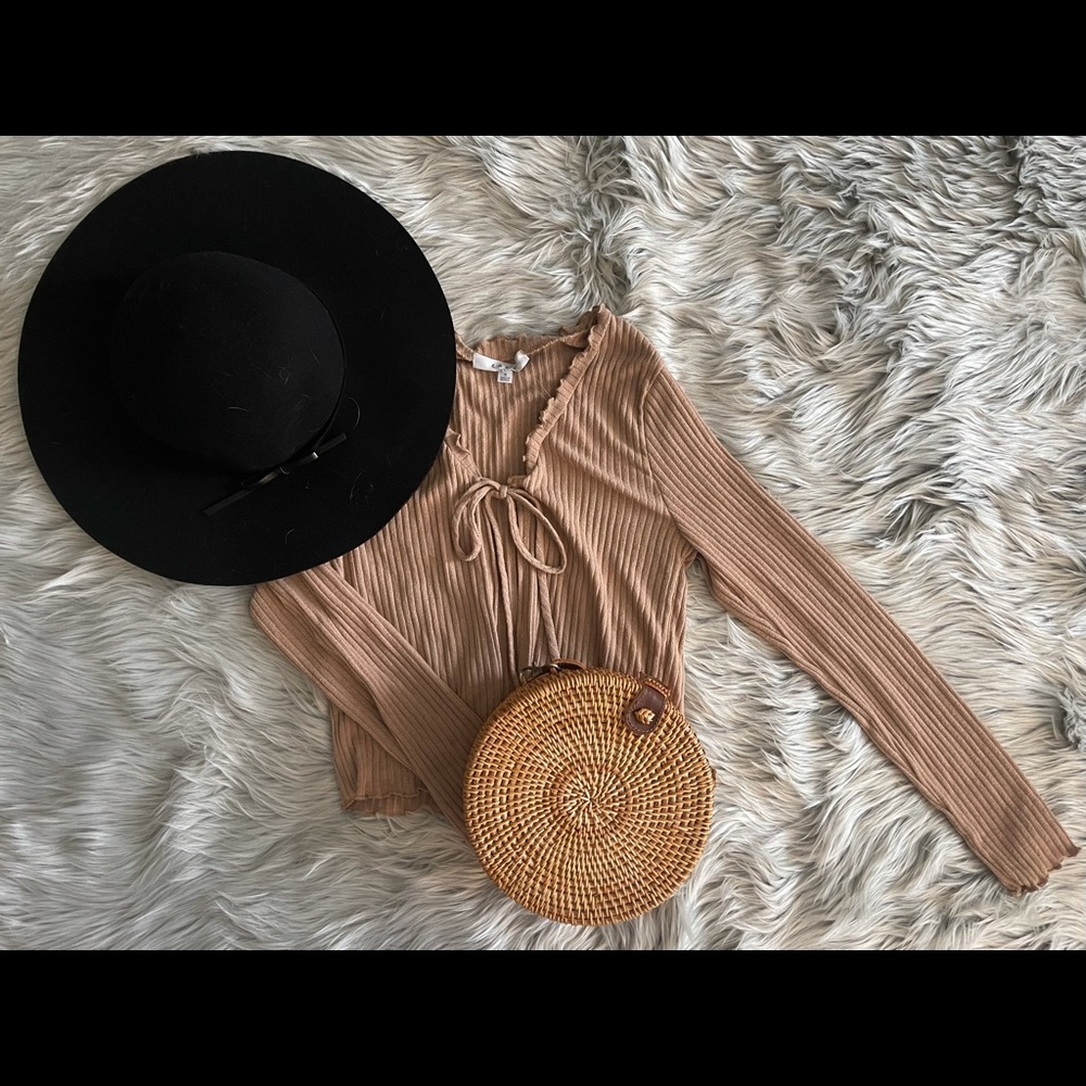 Tan Self Tie Cardigan